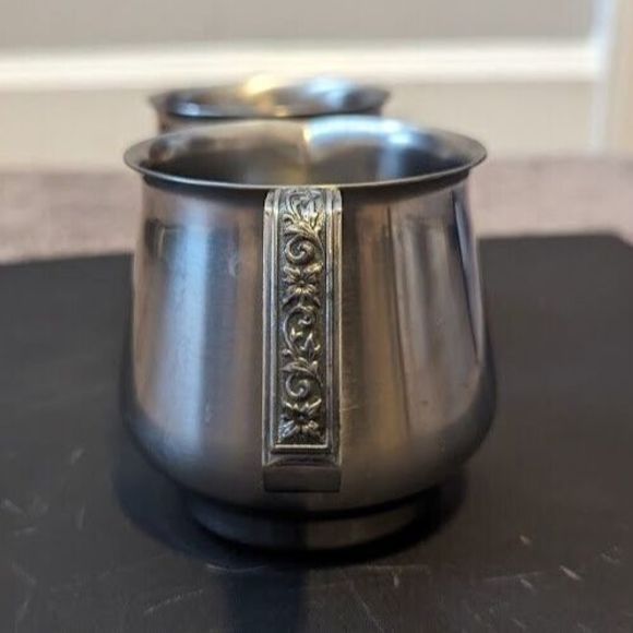 International Decorator Stainless Steel Cream & Sugar Set 18-8 - Picture 3 of 5